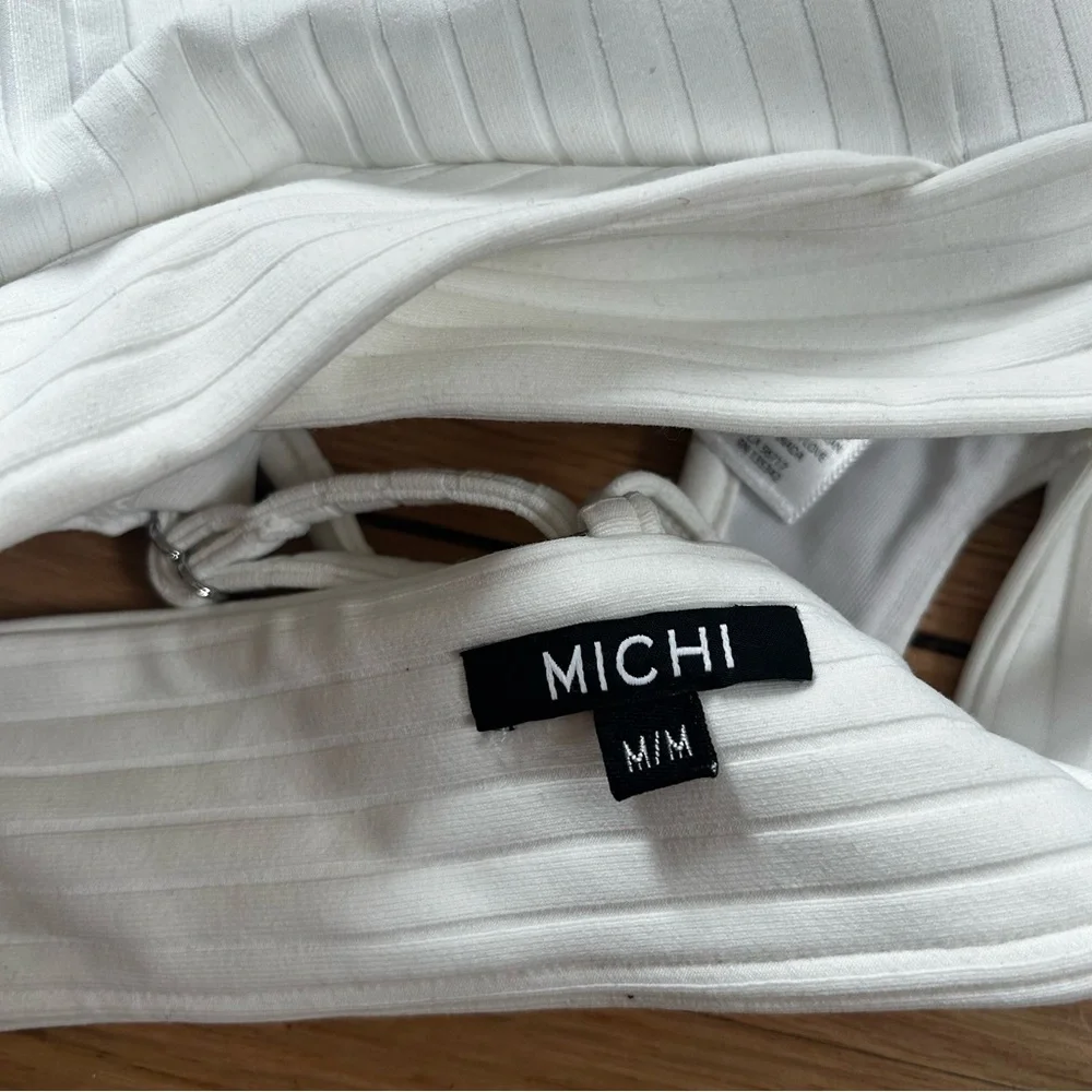 Nwt michi haze longline ivory sports‎ bra medium white